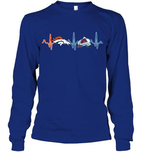 Denver Broncos Colorado Avalanche heartbeat shirt