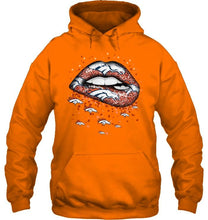 Load image into Gallery viewer, Denver Broncos heart glitter pattern lips shirt
