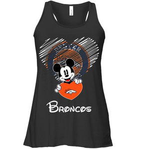 Mickey loves Denver Broncos fan hoodie