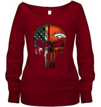 Load image into Gallery viewer, Denver Broncos skull american flag shirt
