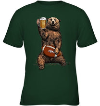 Load image into Gallery viewer, Denver Broncos Beer drinking bear shirt
