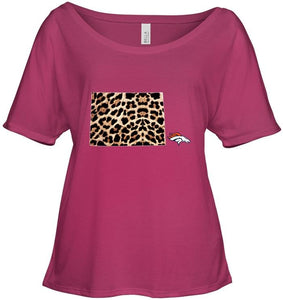 Denver Broncos panther pattern state map shirt