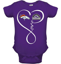 Load image into Gallery viewer, Denver Broncos Colorado Rockies love heart shirt
