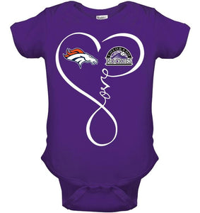 Denver Broncos Colorado Rockies love heart shirt