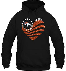 Denver Broncos glitter heart shirt