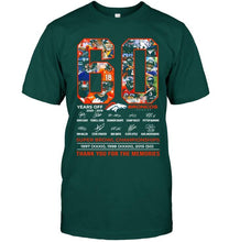 Load image into Gallery viewer, 60 years of Denver Broncos thank you for the memories shirt
