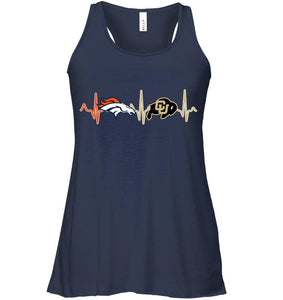 Denver Broncos Colorado Buffaloes heartbeat shirt