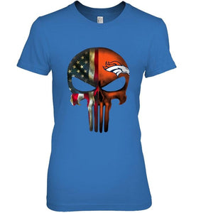 Denver Broncos skull american flag shirt