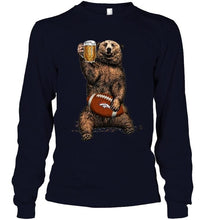 Load image into Gallery viewer, Denver Broncos Beer drinking bear shirt
