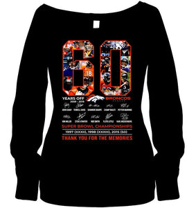 60 years of Denver Broncos thank you for the memories shirt