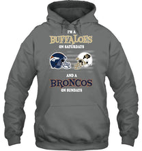 Load image into Gallery viewer, I'm Colorado Buffaloes on Saturdays and Denver Broncos on Sundays shirt
