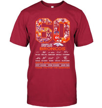 Load image into Gallery viewer, 60 years of denver broncos signed shirt
