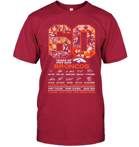 60 years of denver broncos signed shirt