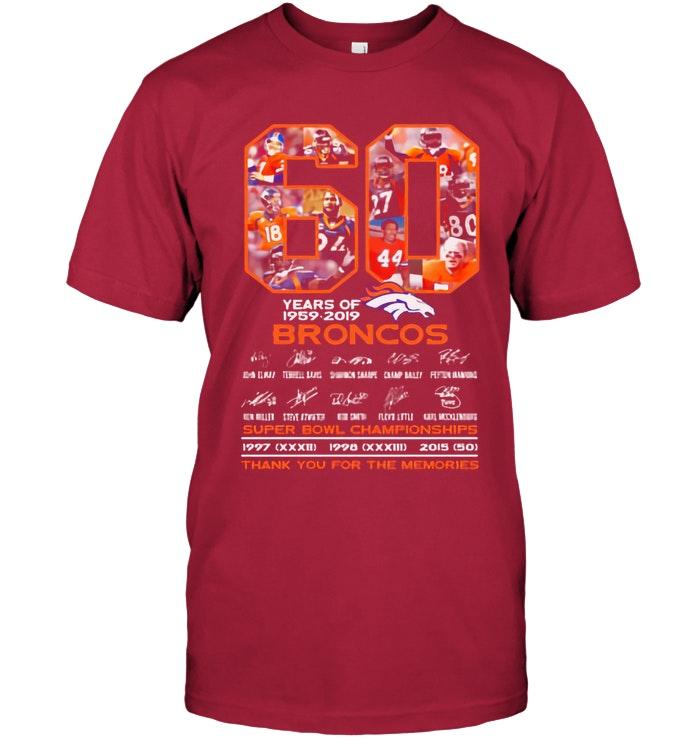 60 years of denver broncos signed shirt