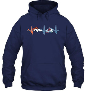 Denver Broncos Colorado Avalanche heartbeat shirt