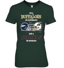 Load image into Gallery viewer, I'm Colorado Buffaloes on Saturdays and Denver Broncos on Sundays shirt
