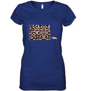 Denver Broncos panther pattern state map shirt
