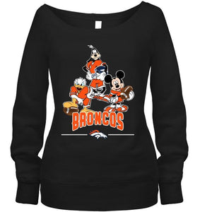 Denver Broncos mickey donald goofy fan shirt