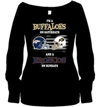 Load image into Gallery viewer, I'm Colorado Buffaloes on Saturdays and Denver Broncos on Sundays shirt
