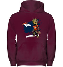 Load image into Gallery viewer, Denver Broncos angry baby groot ripped shirt
