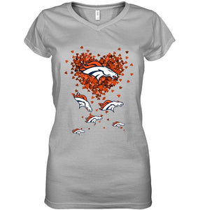 Denver Broncos tiny hearts shape shirt