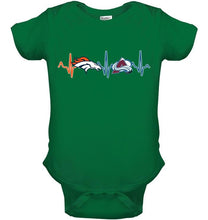 Load image into Gallery viewer, Denver Broncos Colorado Avalanche heartbeat shirt
