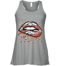 Load image into Gallery viewer, Denver Broncos heart glitter pattern lips shirt
