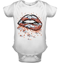 Load image into Gallery viewer, Denver Broncos heart glitter pattern lips shirt
