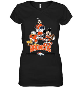 Denver Broncos mickey donald goofy fan shirt