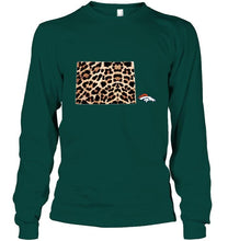 Load image into Gallery viewer, Denver Broncos panther pattern state map shirt
