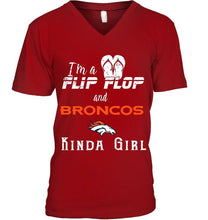 Load image into Gallery viewer, I'm a flip flop and Denver Broncos kinda girl shirt
