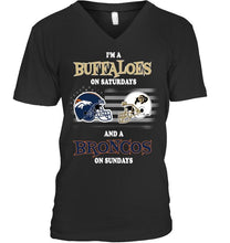 Load image into Gallery viewer, I'm Colorado Buffaloes on Saturdays and Denver Broncos on Sundays shirt
