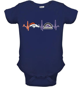 Denver Broncos Colorado Rockies heartbeat shirt