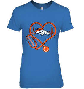 Denver Broncos nurse scope love heartbeat shirt