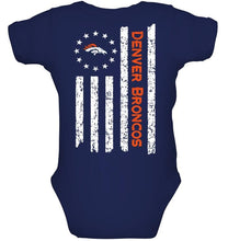 Load image into Gallery viewer, Denver Broncos star american flag on back shirt
