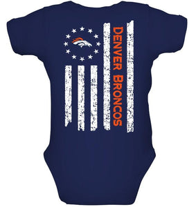 Denver Broncos star american flag on back shirt