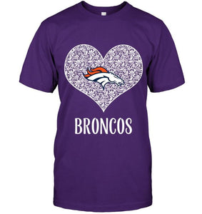 Denver Broncos heart floral pattern shirt