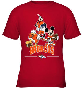 Denver Broncos mickey donald goofy fan shirt