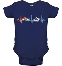 Load image into Gallery viewer, Denver Broncos Colorado Avalanche heartbeat shirt

