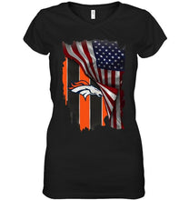 Load image into Gallery viewer, Denver Broncos american flag fan hoodie
