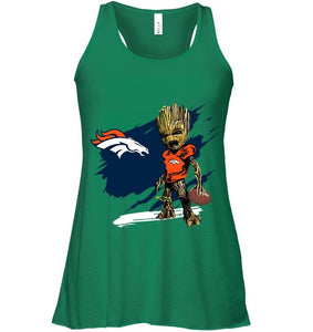 Denver Broncos angry baby groot ripped shirt