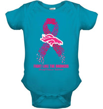 Load image into Gallery viewer, Denver Broncos fight like the Broncos br east cancer warrior shirt
