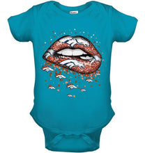 Load image into Gallery viewer, Denver Broncos heart glitter pattern lips shirt
