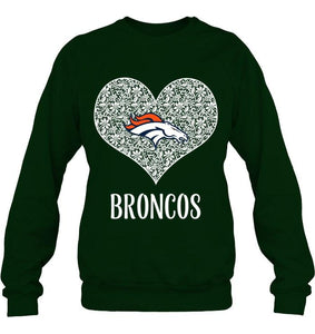 Denver Broncos heart floral pattern shirt