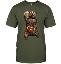 Load image into Gallery viewer, Denver Broncos Beer drinking bear shirt
