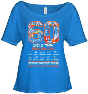 60 years of denver broncos signed shirt