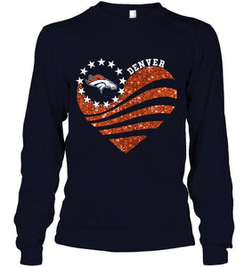 Denver Broncos glitter heart shirt