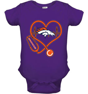Denver Broncos nurse scope love heartbeat shirt