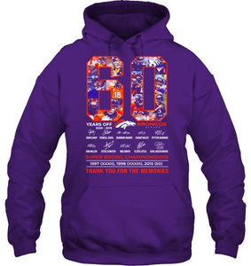 60 years of Denver Broncos thank you for the memories shirt