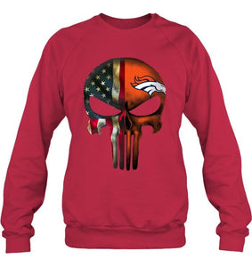 Denver Broncos skull american flag shirt